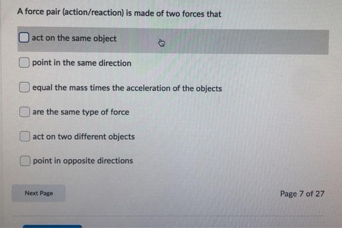 action reaction forces act on the same object