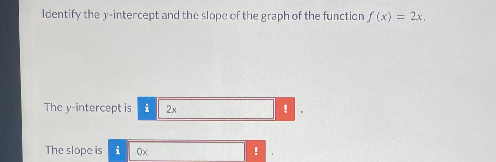Solved Identify the y-intercept and the slope of the graph | Chegg.com