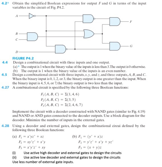 Solved Obtain The Simplified Boolean Expressions For Output | Chegg.com