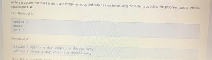 Solved Write a program that takes a string and integer as | Chegg.com