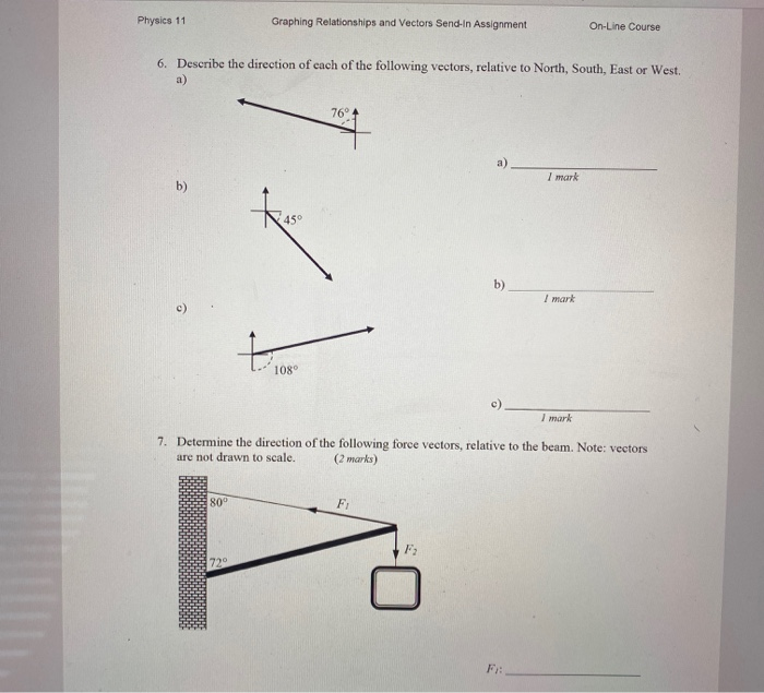 review assignment graphing relationships and vectors