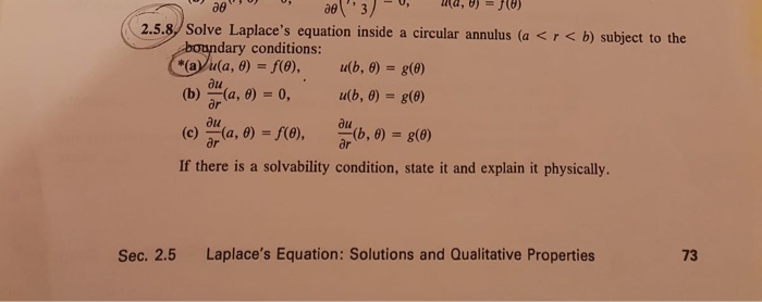 Solved Ae 3 2 5 8 Solve Laplace S Equation Inside A C Chegg Com