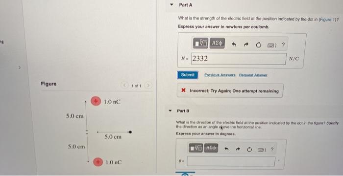 Solved Part A What is the strength of the electric field at | Chegg.com