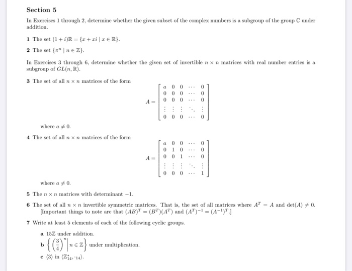 Solved Section 5 In Exercises 1 through 2, determine whether | Chegg.com