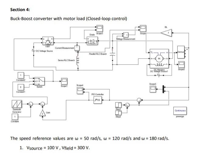 Solved Section 4: Buck-Boost converter with motor load | Chegg.com