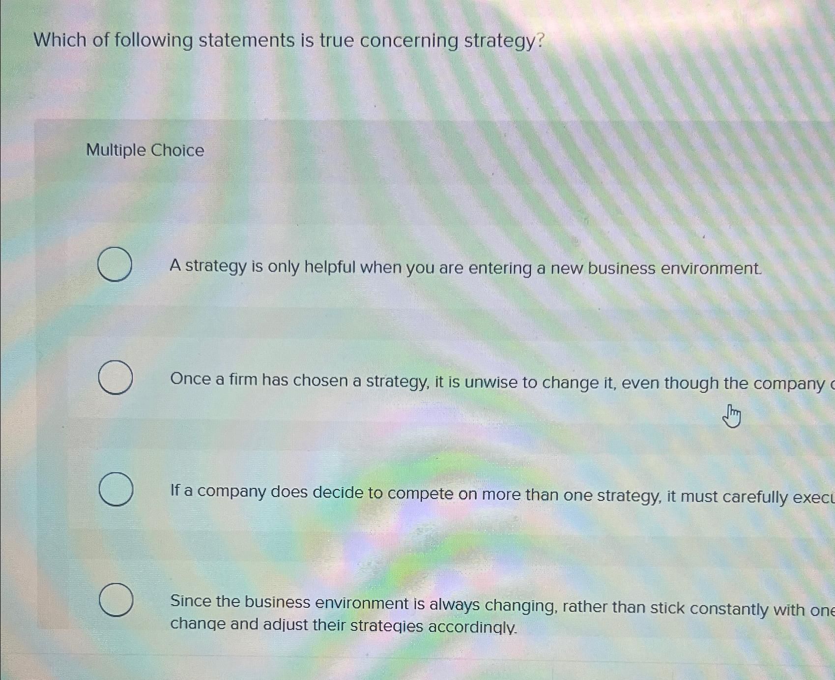 Solved Which of following statements is true concerning | Chegg.com