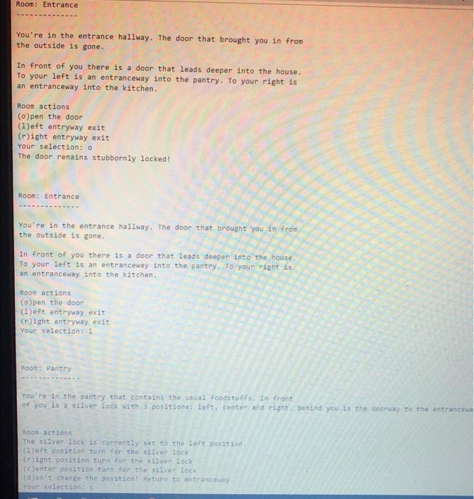 Dungeon of Doom Legend for lock position Current | Chegg.com