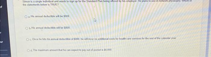 Solved Simon is a sing individual and w the statements below