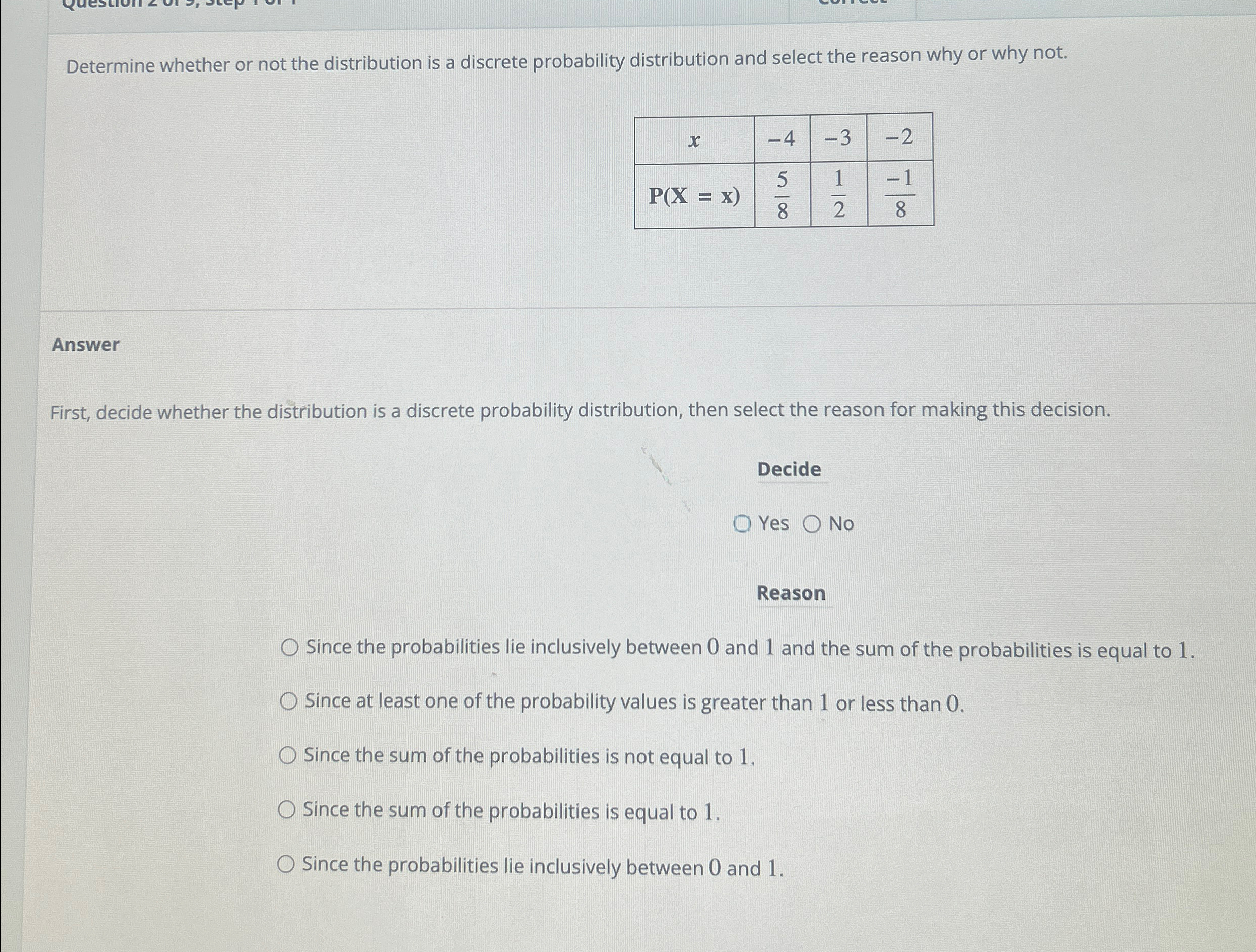 Solved Determine whether or not the distribution is a | Chegg.com