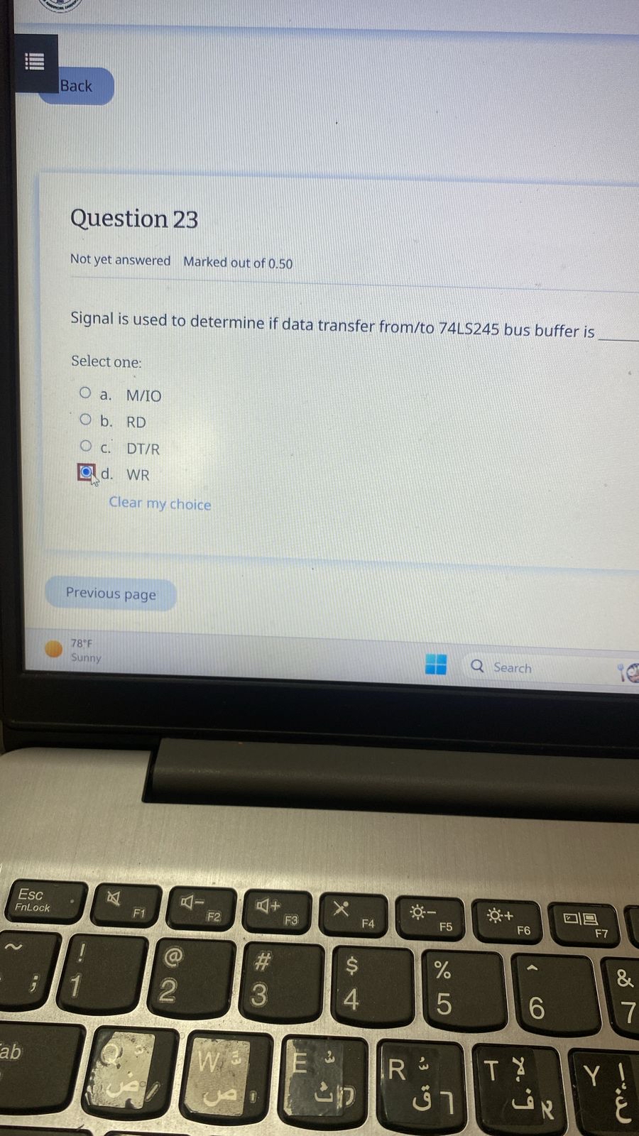 Solved BackQuestion 23Not yet answered Marked out of | Chegg.com