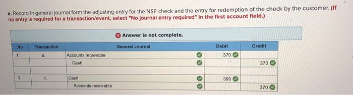Solved Exercise 6-7A Treatment of NSF check LO 6-3 Han&rsquo;s | Chegg.com