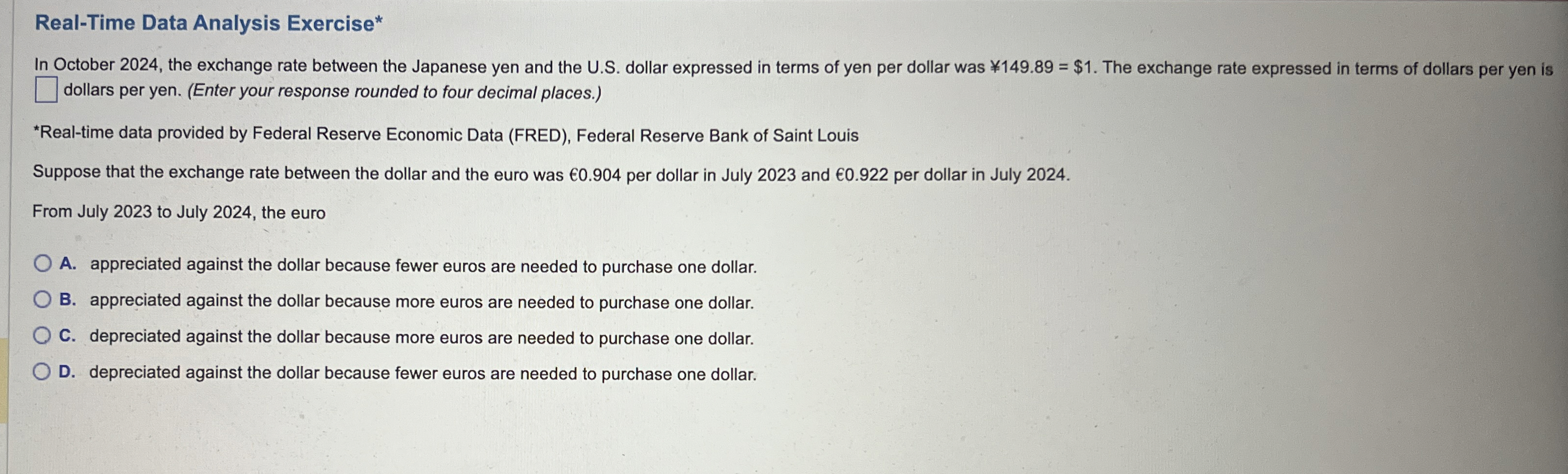 Solved Real-Time Data Analysis Exercise*In October 2024, | Chegg.com