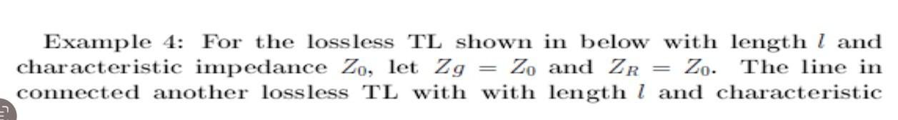 Solved Example 4: For the lossless TL shown in below with | Chegg.com