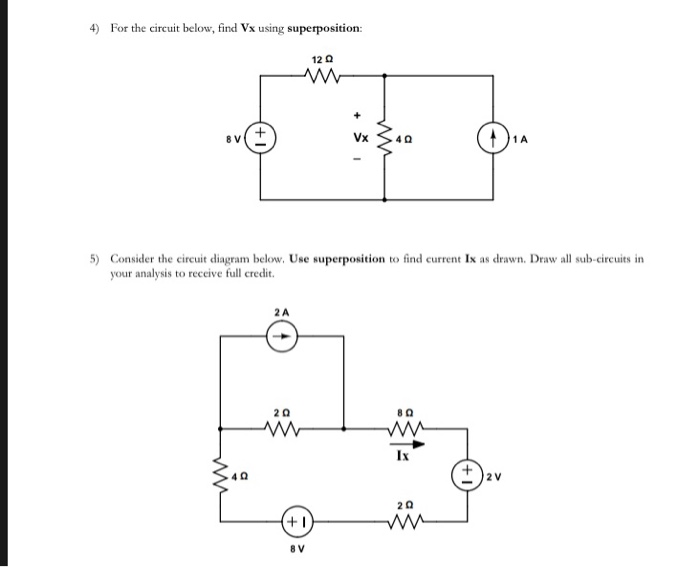 Solved 4) For The Circuit Below, Find Vx Using 