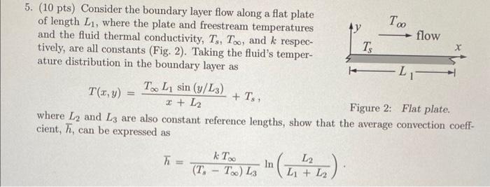Solved 5. ( 10pts ) Consider the boundary layer flow along a | Chegg.com