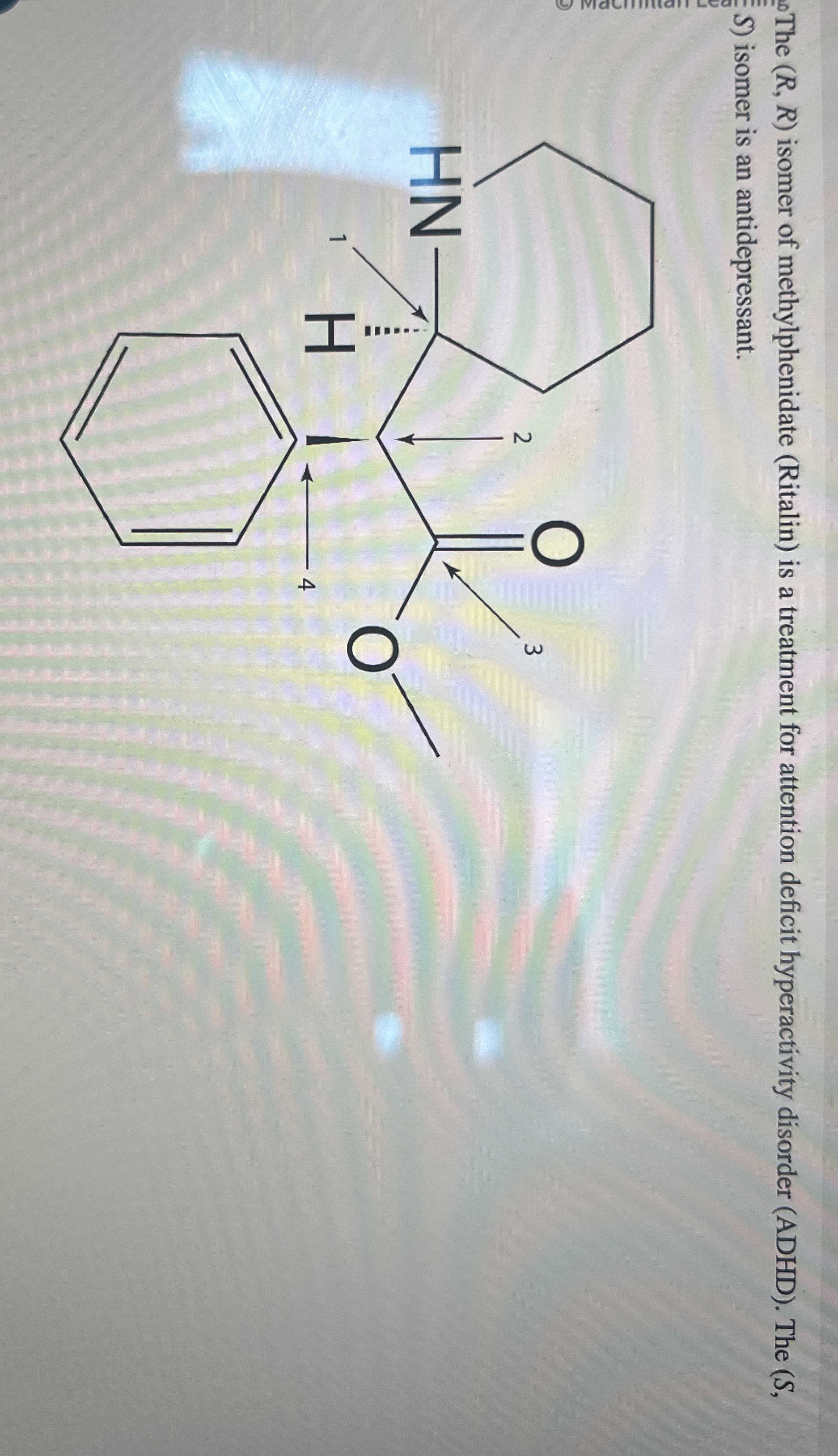 Solved The (R,R) ﻿isomer of methylphenidate (Ritalin) ﻿is a | Chegg.com