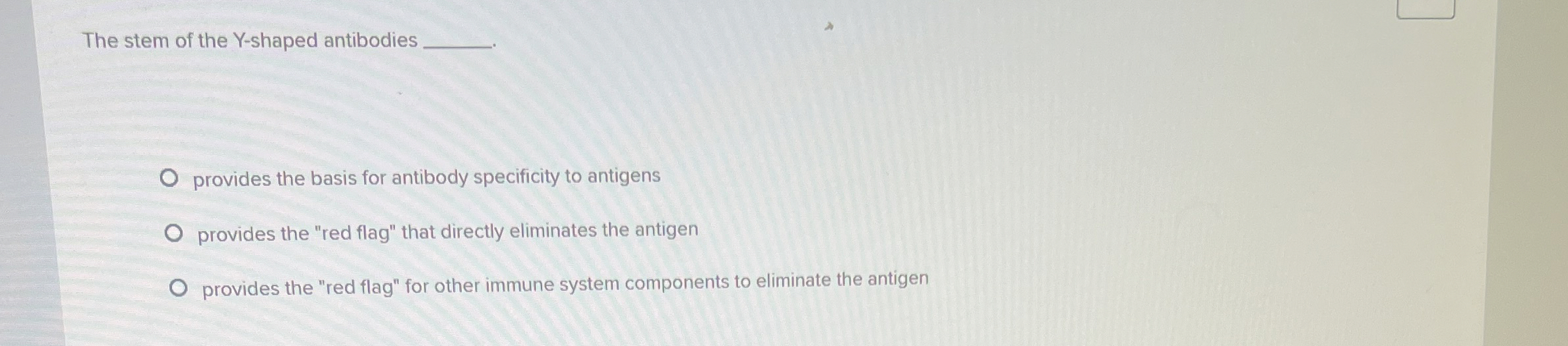 Solved The stem of the Y shaped antibodiesprovides the