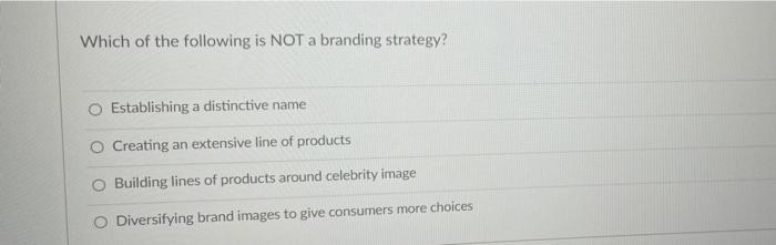 Solved Which Of The Following Is NOT A Branding Strategy? | Chegg.com