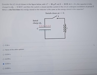 Solved Consider the LC circult shown in the figure below, | Chegg.com