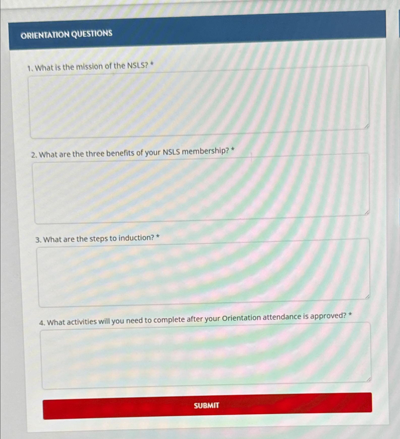 Solved ORIENTAIIONQUESTIONSWhat ic the mission of the | Chegg.com