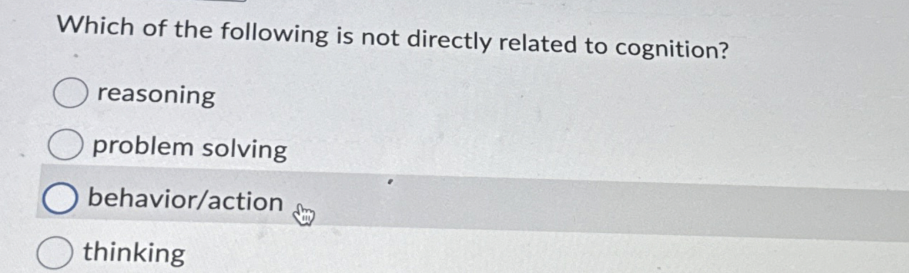 Solved Which of the following is not directly related to | Chegg.com