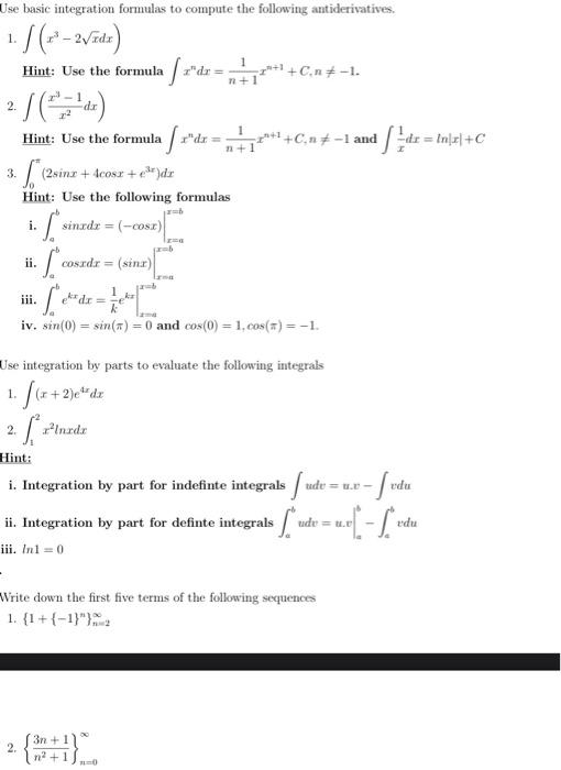 Solved Use basic integration formulas to compute the | Chegg.com