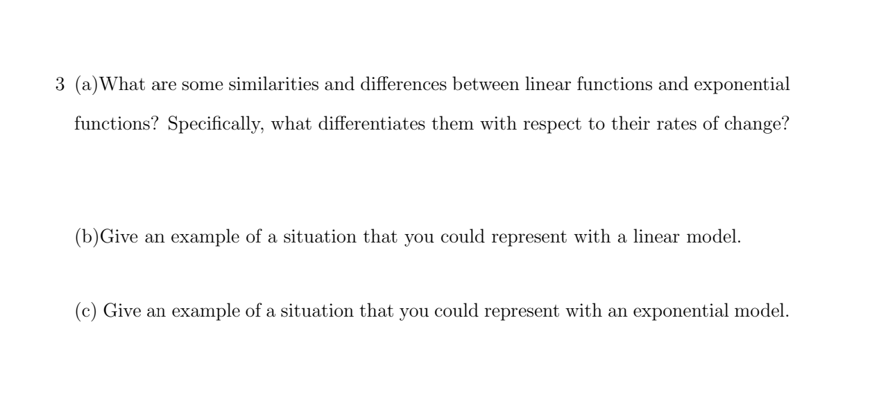 Solved 3 (a)What are some similarities and differences | Chegg.com