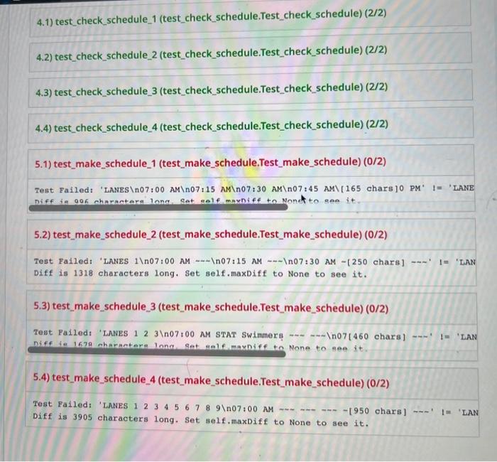 Solved The pictures below shows my code, ALL the failed | Chegg.com