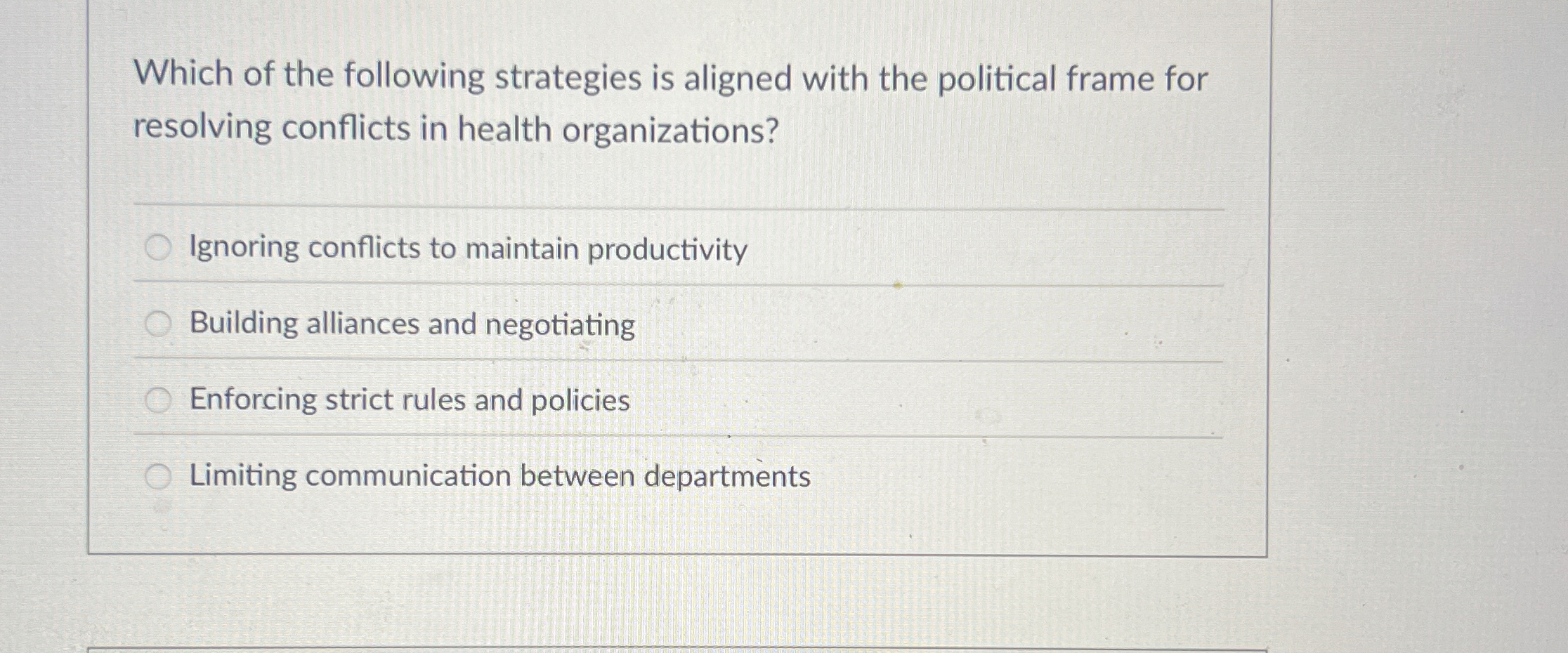 Solved Which of the following strategies is aligned with the | Chegg.com