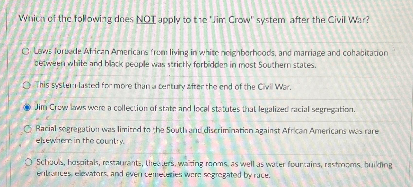 Solved Which of the following does NOT apply to the "Jim | Chegg.com