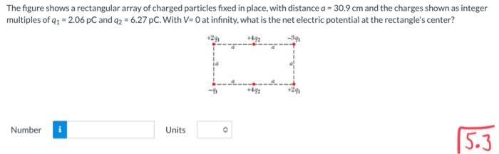 Solved The figure shows a rectangular array of charged | Chegg.com