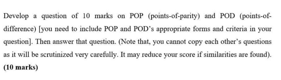 Solved Develop a question of 10 marks on POP | Chegg.com
