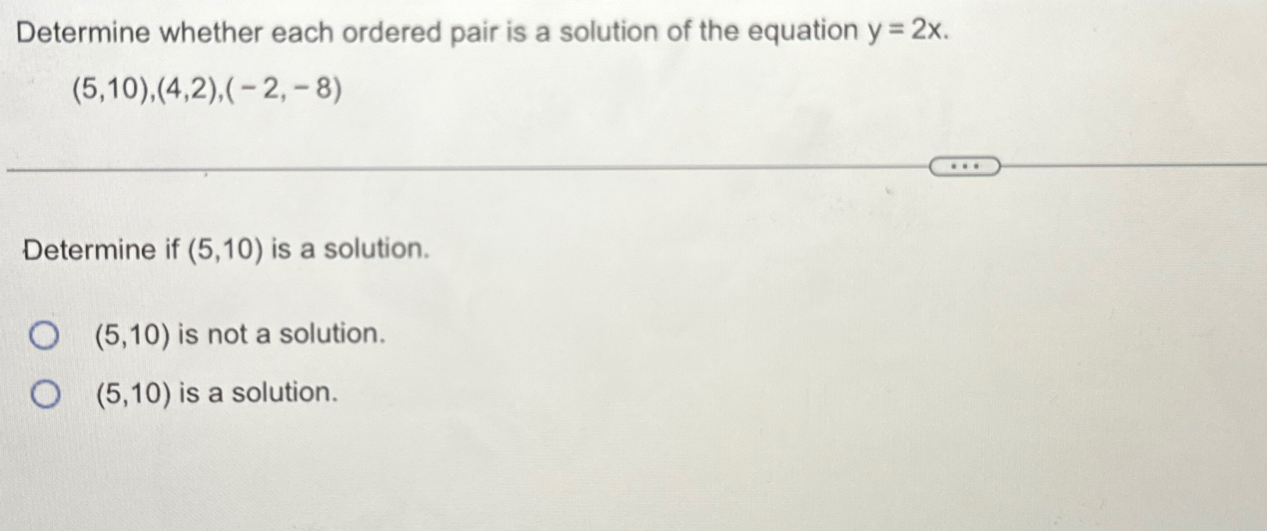 Solved Determine whether each ordered pair is a solution of | Chegg.com