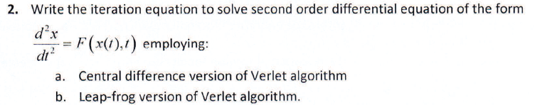 Write the iteration equation to solve second order | Chegg.com