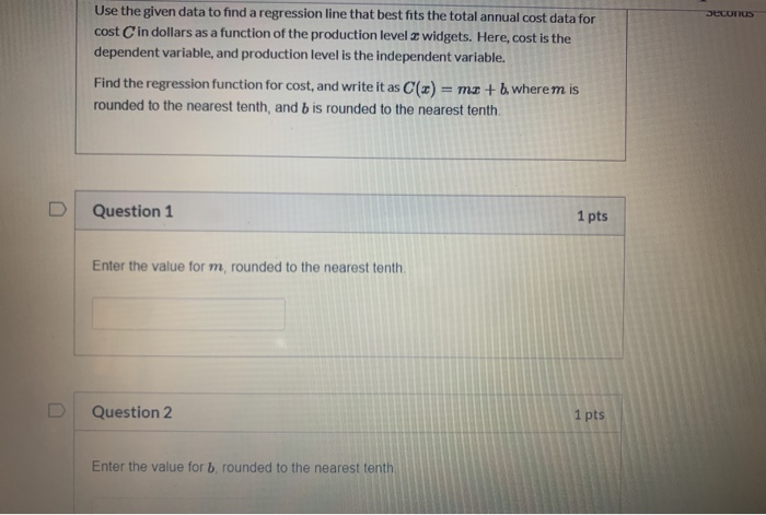 Solved The table below contains the demand and price and | Chegg.com