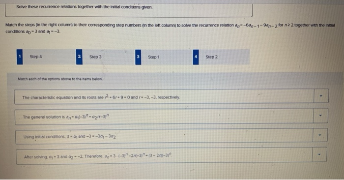 Solved Solve these recurrence relations together with the | Chegg.com
