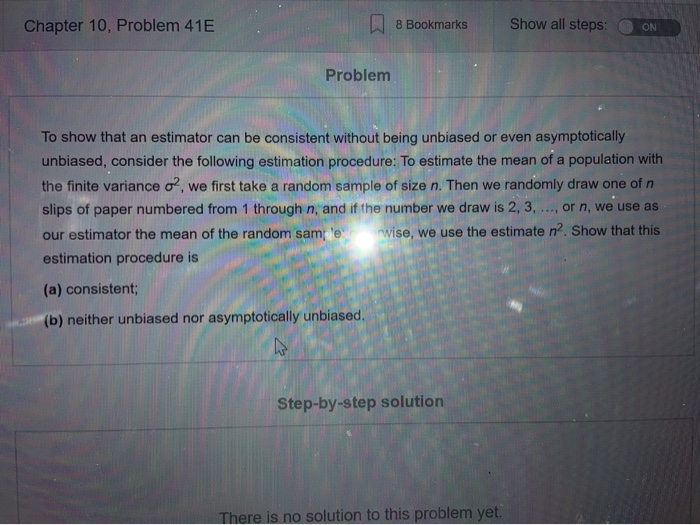 Solved Chapter 10. Problem 41E 8 Bookmarks Show All Steps: | Chegg.com