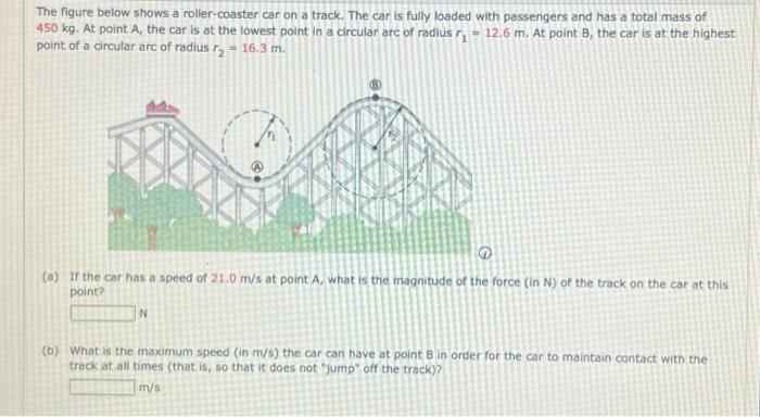 Solved The Figure Below Shows A Roller-coaster Car On A | Chegg.com