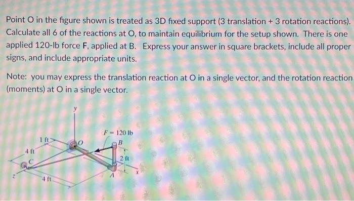 Solved Point O in the figure shown is treated as 3D fixed | Chegg.com