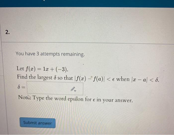Solved 2. You have 3 attempts remaining. Let f(x) = 12 + | Chegg.com