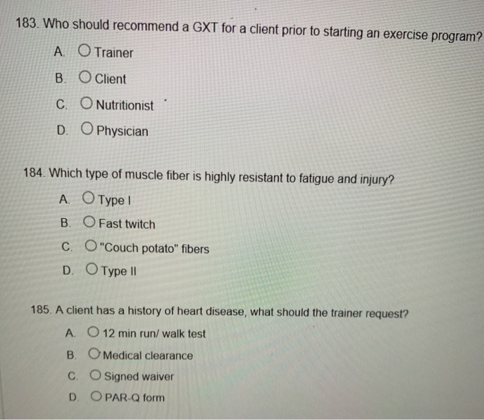 Solved 183 Who Should Recommend A Gxt For A Client Prior