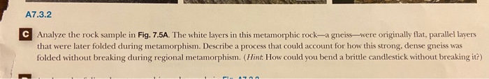 Solved A7.3.2 C Analyze the rock sample in Fig. 7.5A. The | Chegg.com