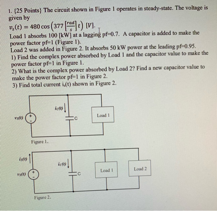 Solved 1. {25 Points) The circuit shown in Figure 1 operates | Chegg.com