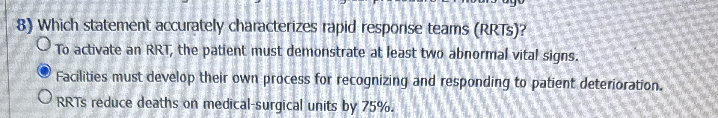 Solved Which Statement Accurately Characterizes Rapid Chegg Com