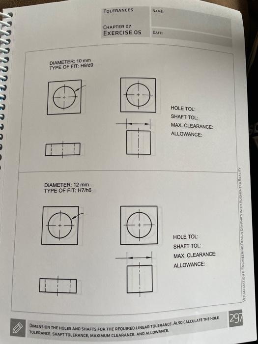 Solved apply limit dimensions to the diameters. use the | Chegg.com