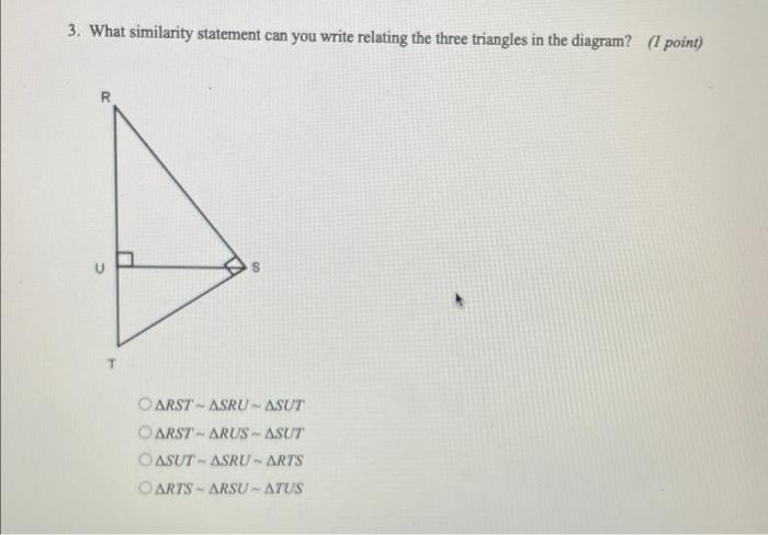 Solved 3. What similarity statement can you write relating | Chegg.com