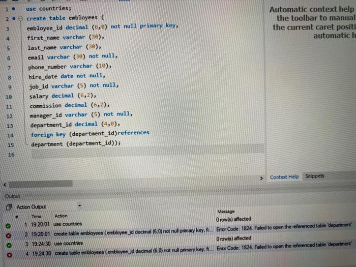 Solved 7. Write a SQL statement to create a table employees | Chegg.com
