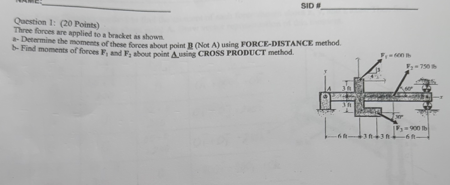 Solved Question 1: (20 ﻿Points)Three forces are applied to a | Chegg.com
