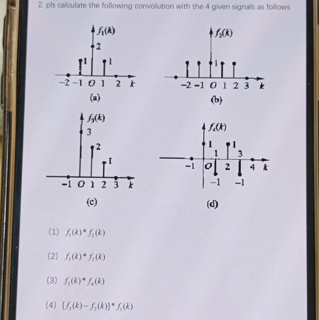 Solved 2 Pls Calculate The Following Convolution With The 4