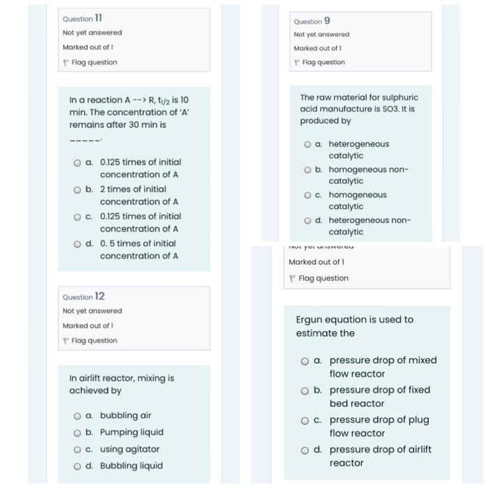 Solved Question 11 Not yet answered Marked out of 1 Flag | Chegg.com